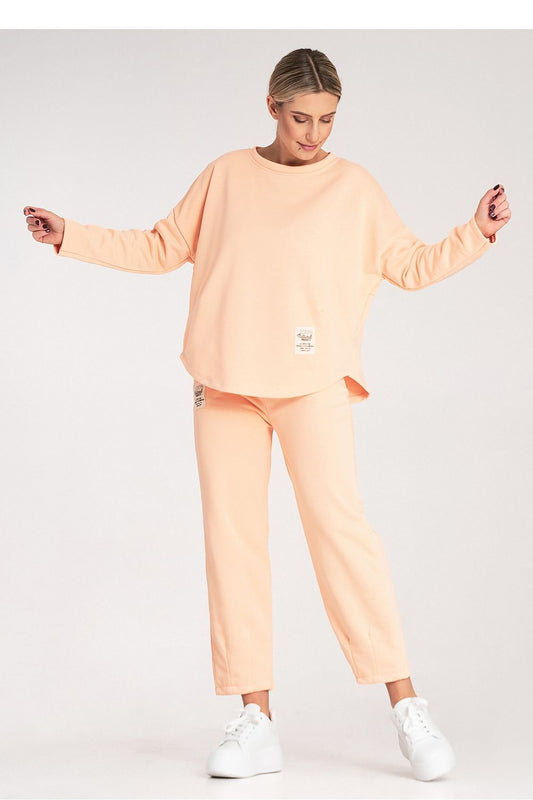 Comfortable and chic Figl women's sweatsuit set with elastic waistband pants and drawstring, ideal for everyday luxury.