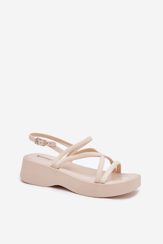 Step in Style luxury women's platform sandals in a stunning design, showcasing thin rubber straps for a stylish look.