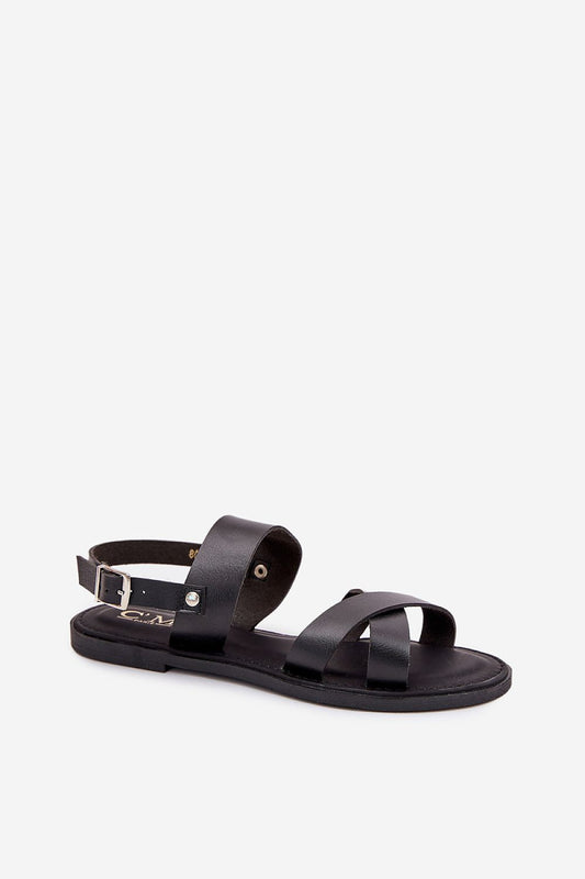 Elegant Step in Style eco-leather sandals for women, showcasing a flat heel and adjustable buckle, ideal for versatile summer outfits.