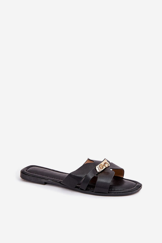 Stylish eco leather sandals designed for women by Step in Style, adorned with exquisite gold accents, ideal for both casual and evening wear.