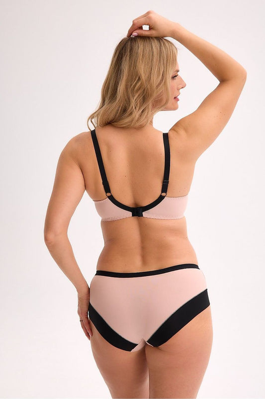 Close-up of Gaia Women's Lace & Microfiber Briefs, highlighting the delicate lace and soft fabric blend, embodying timeless elegance.