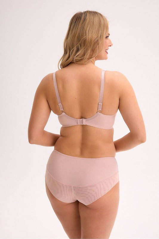 Close-up of Gaia's Elegant Lace Trimmed Panties, featuring feminine lace trim and decorative bow, perfect for everyday wear with luxurious appeal.