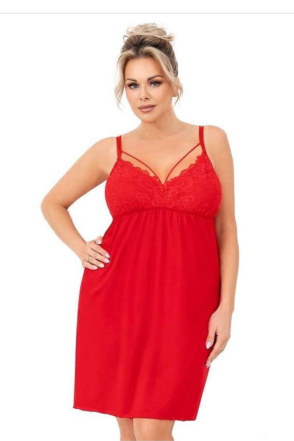 Sophisticated plus size nightshirt by Donna, designed for a perfect fit with a relaxed cut and delicate detailing, ideal for a luxurious night's rest.