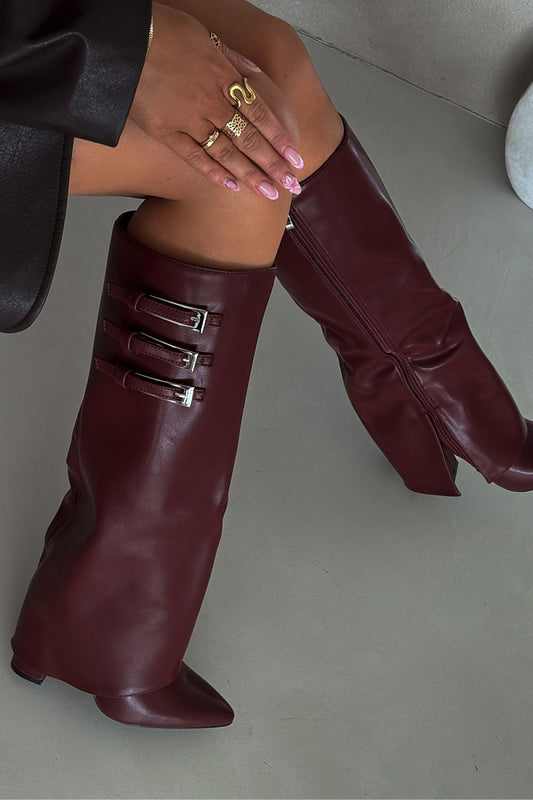Chic Eco Leather Heel Boots for Women by Step in Style showcasing a sophisticated column heel and zipper fastening, ideal for adding elegance to any outfit.
