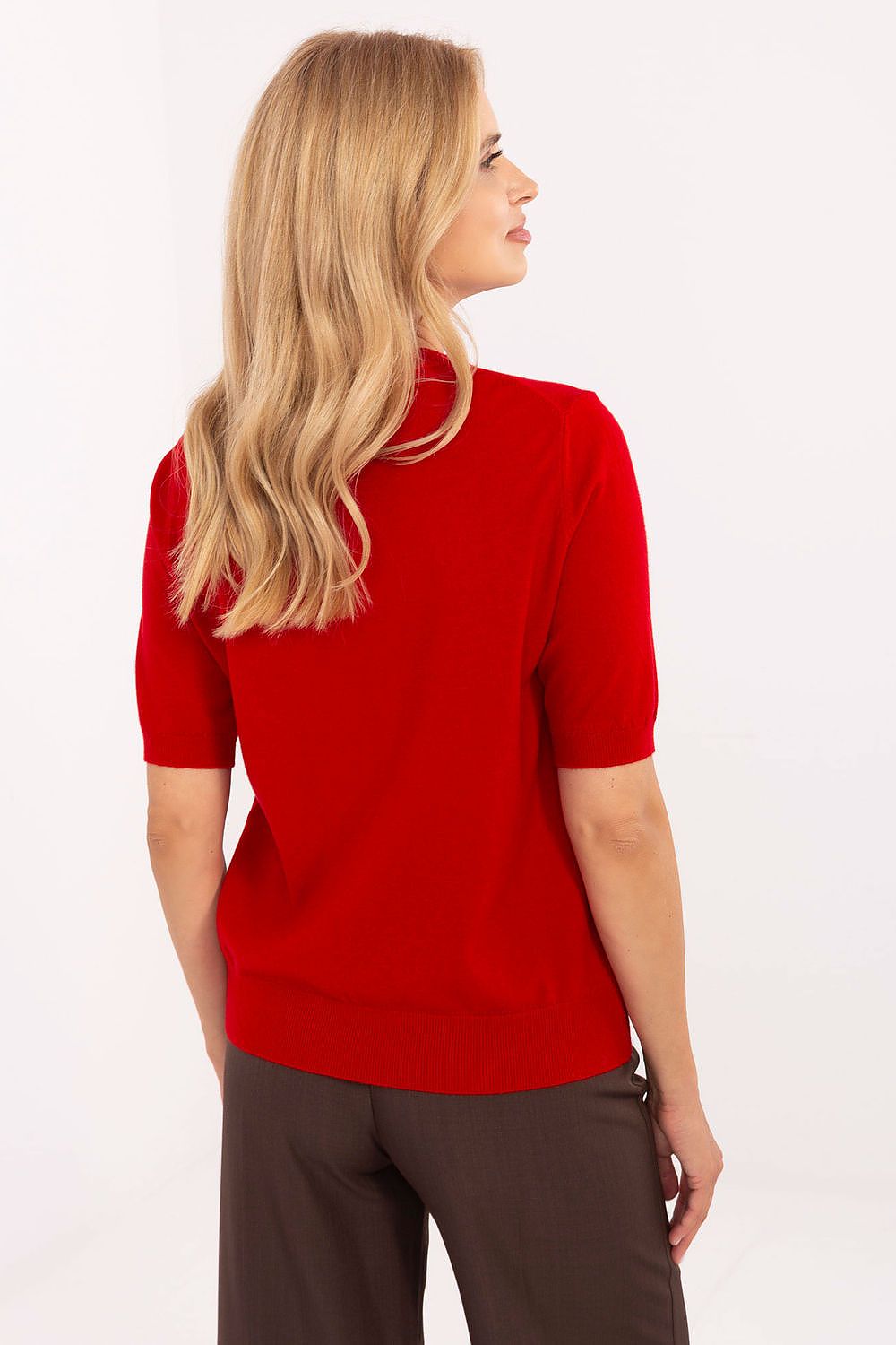 Chic Luxury Women's Casual Sweater with a classic round neckline and stylish short sleeves, available in EU M/L and XL/XXL, designed by Factory Price.