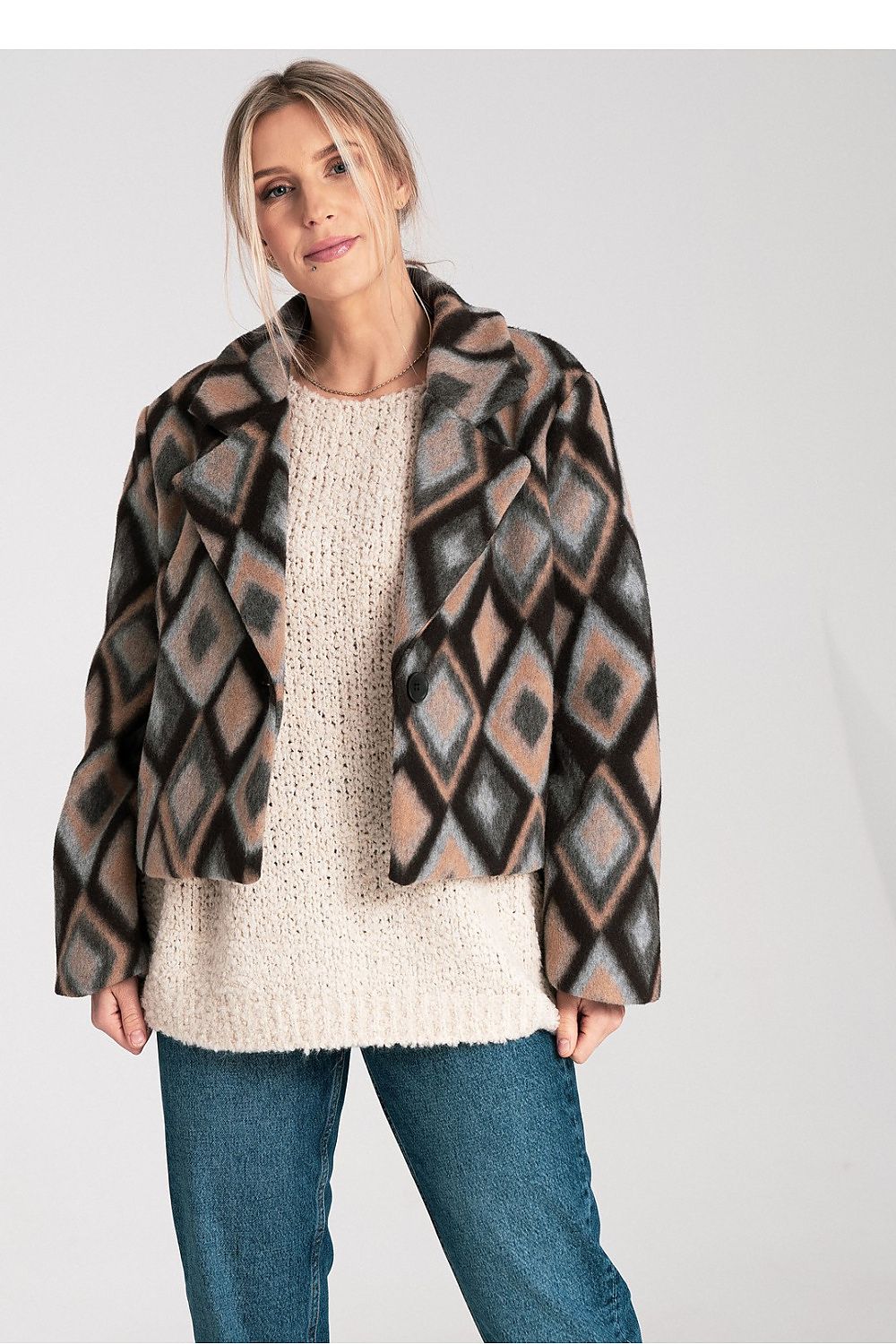 Elegant Figl Luxury Spandex-Blend Jacket for Women in EU S/M, showcasing a chic design perfect for stylish outfits.