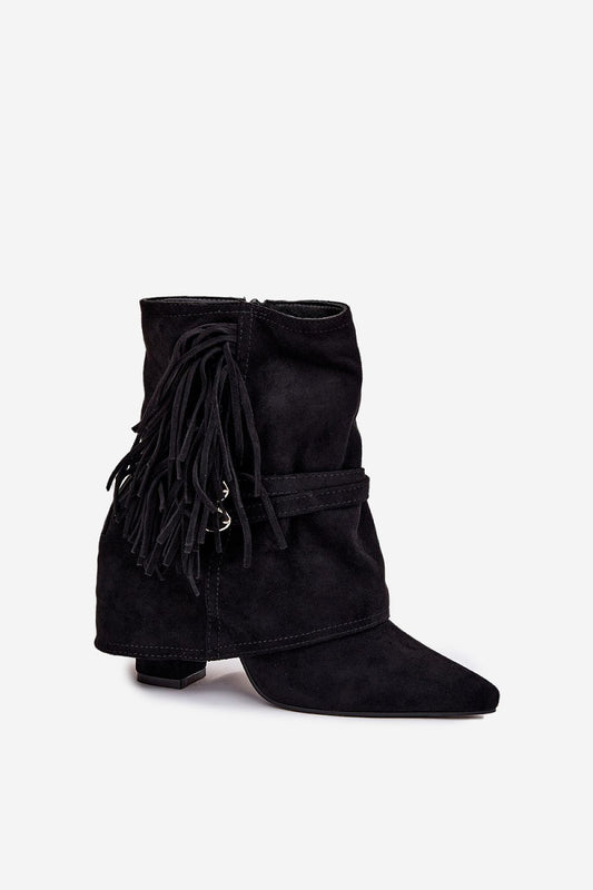 Stylish Step In Style leather suede heel boots with a 10cm heel, perfect for elevating your elegance in any outfit.