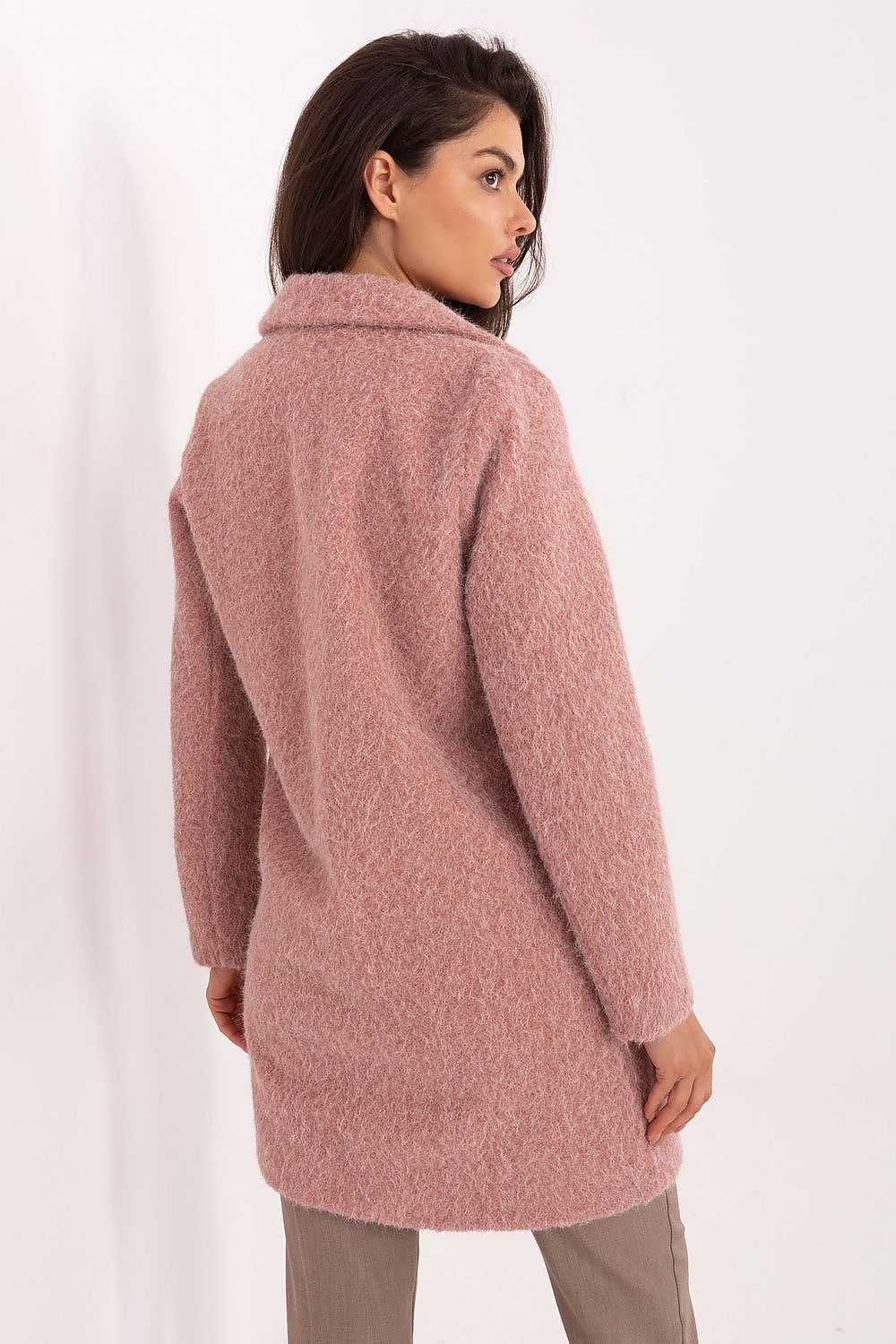 Luxurious women's coat in polyester with a charming design by Factory Price, perfect for enhancing everyday and work attire during autumn and winter.