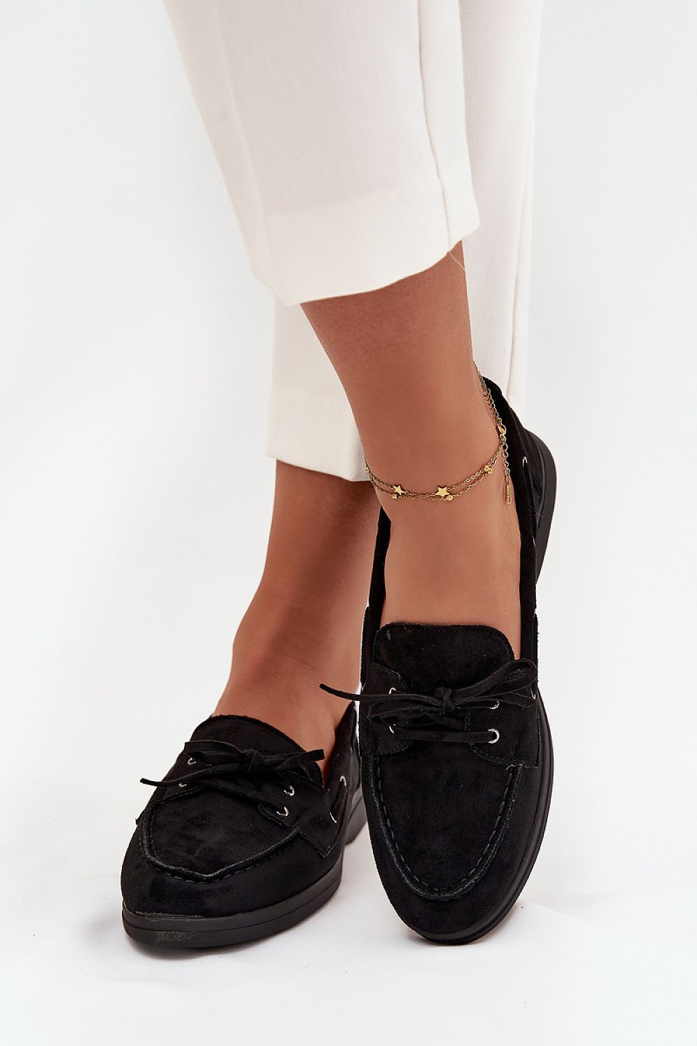 Luxurious eco-suede moccasins for women by Step in style with a flat sole and chic styling, available in sizes EU 36 to EU 41, ideal for everyday elegance.