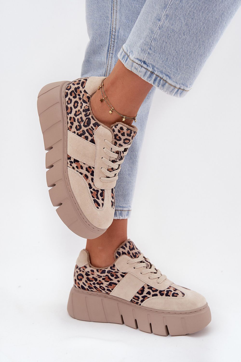 Vinceza leopard print platform sneakers, exuding luxury and style, ideal for elevating any outfit from the Step in Style collection.