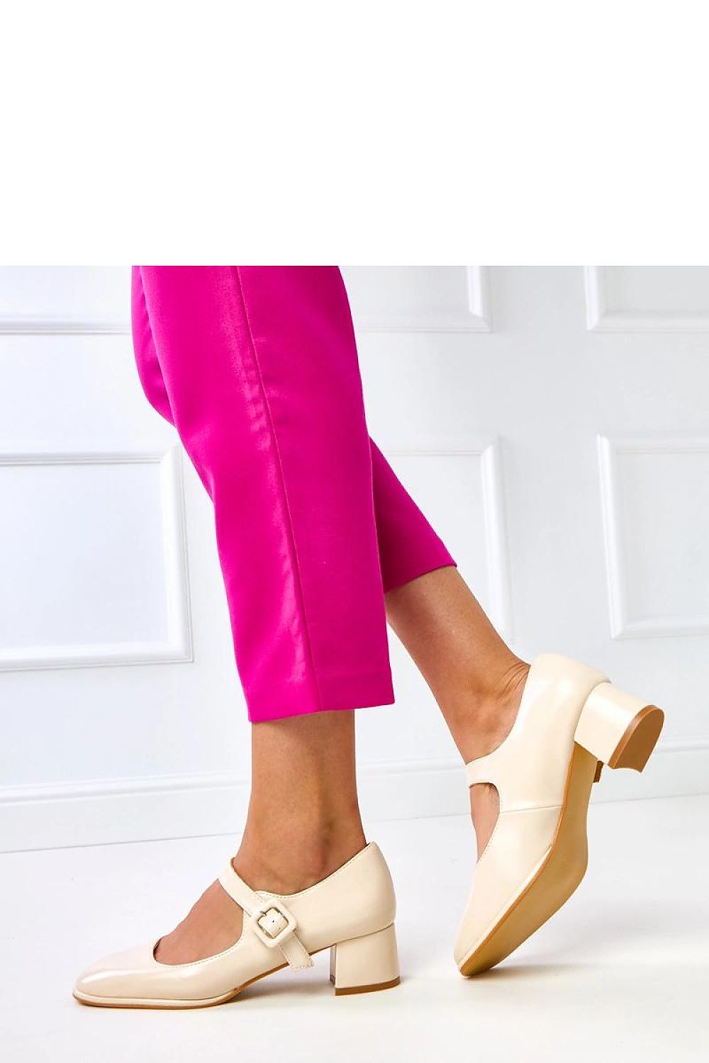 Display of Solea Elegant Buckle Strap Heel Pumps available in EU sizes 36-41, combining luxury and versatility for every outfit.