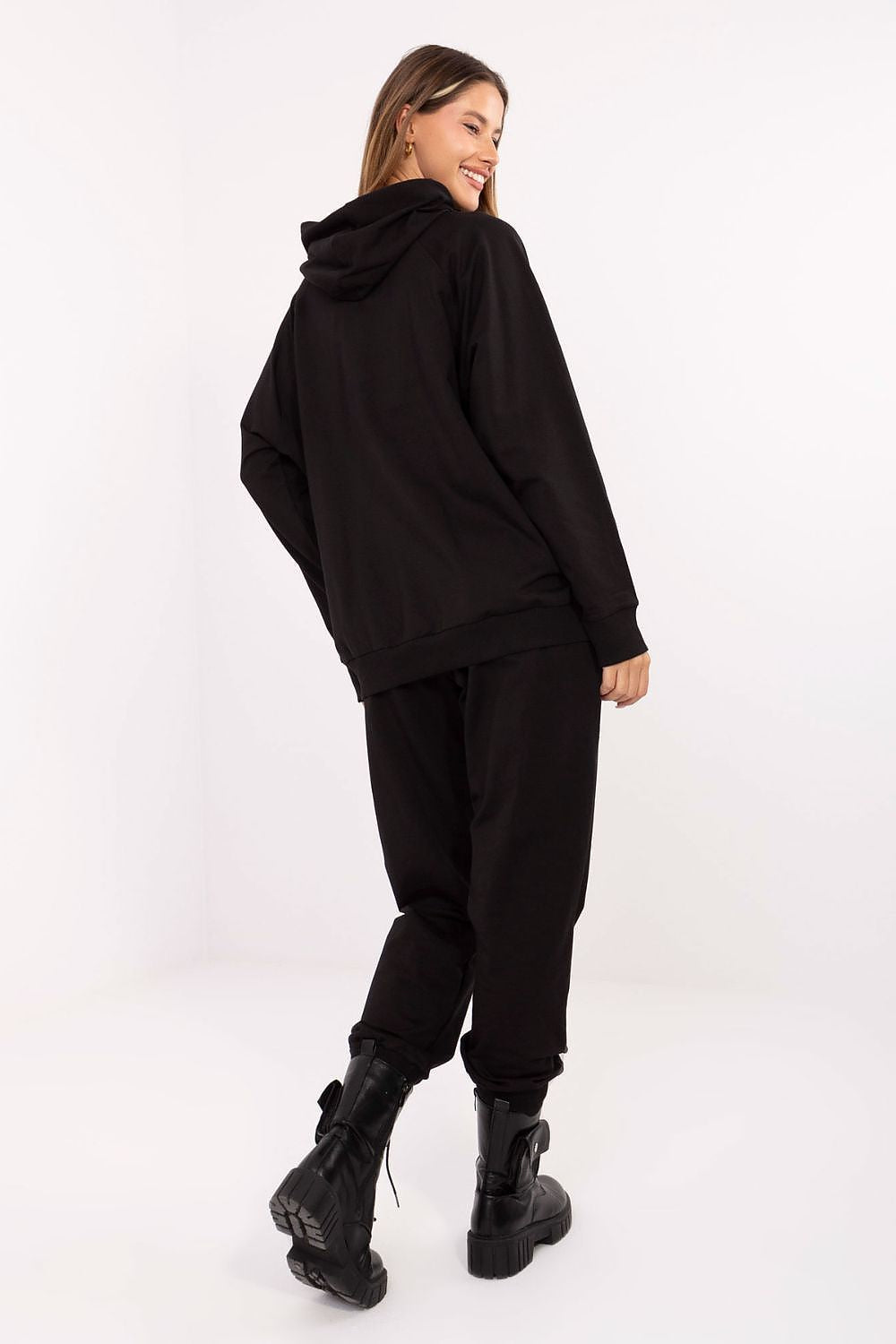 Close-up of the elegant women's hoodie from Relevance tracksuit set, showcasing intricate embroidery and a stylish design.