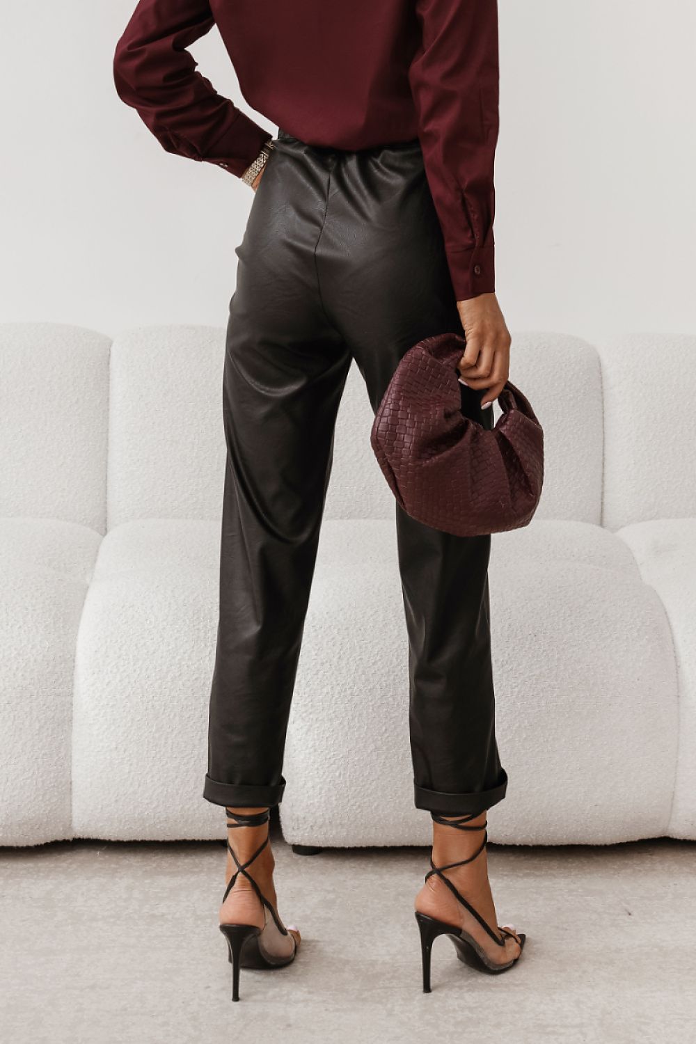 Elegant black NOAH cigarette pants for women showcased by LaBalancia, designed for a stylish and comfortable fit, available in sizes S to L.