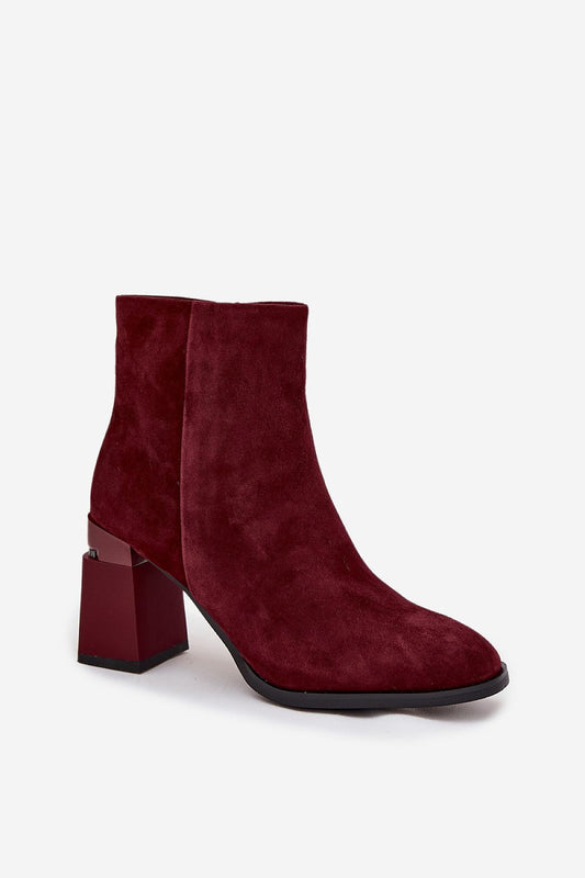 Elegant design of Step in Style Women's Natural Suede Ankle Boots showcasing the luxurious material and classic rounded toe detail.