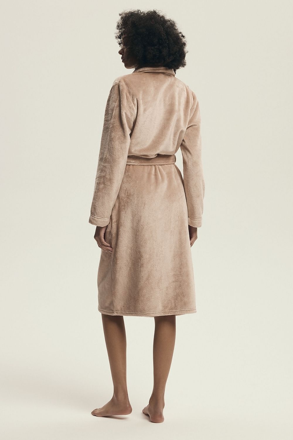 Elegant Women's Henderson Bathrobe made of shiny knit fabric, showcasing its stylish design and adjustable fit from S to XXL, perfect for a luxurious gift.