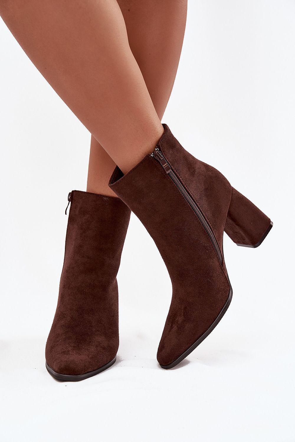 Sophisticated and stylish eco suede ankle boots for women by Step in Style, featuring a chic almond toe and 8.5cm heel.