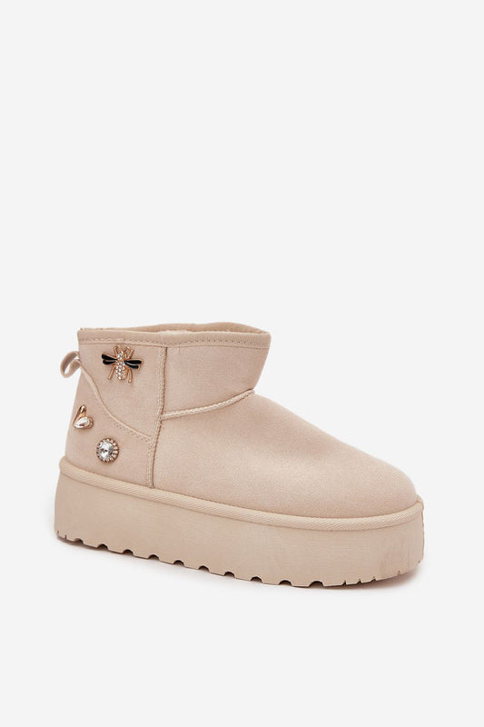 Luxurious women's faux suede snow boots with fur lining by Step in Style, featuring a stylish 4.5cm platform, perfect for winter elegance.