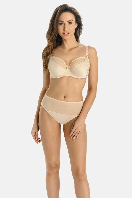 Elegant Teyli high-waisted panties featuring comfortable cotton liner and double mesh for maximum coverage and comfort.