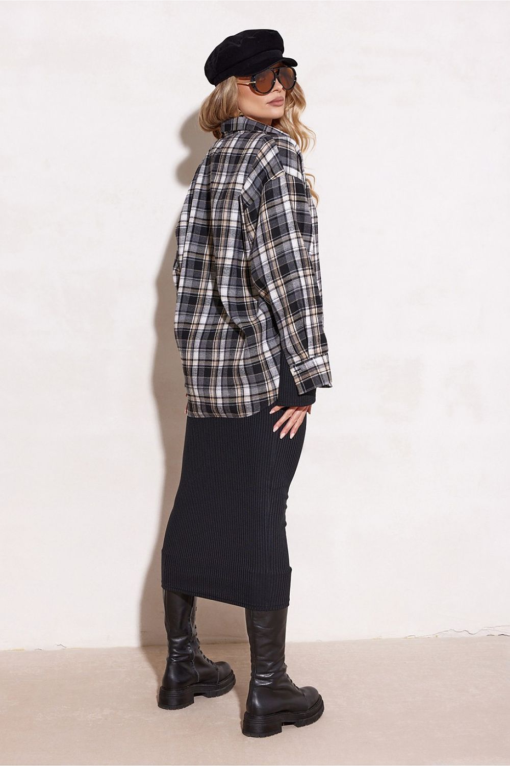 Close-up view of the Roco Fashion long sleeve shirt fabric, highlighting the premium quality blend of polyester and rayon, perfect for fashionable styling.