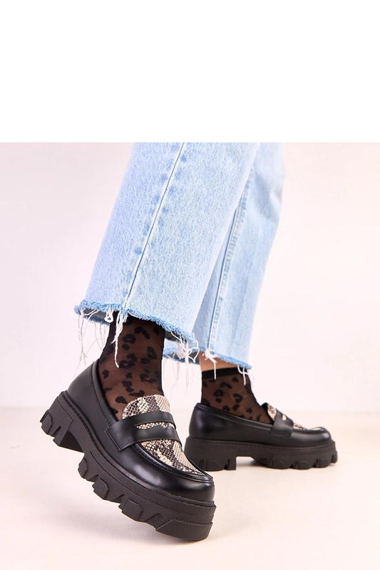 Stylish Solea moccasins made of high-quality eco-leather, highlighting an exquisite animal motif integrated into the design.