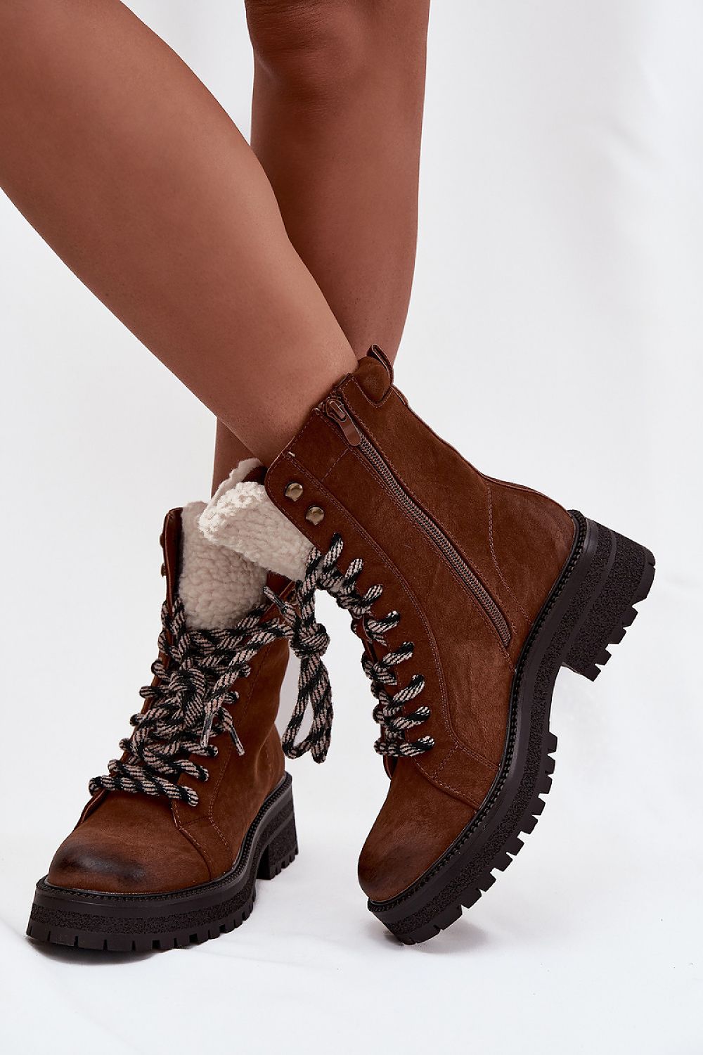 Elegant eco leather zipper and lace ankle boots for women by Step in Style, showcasing comfort and sophistication for seasonal wear.