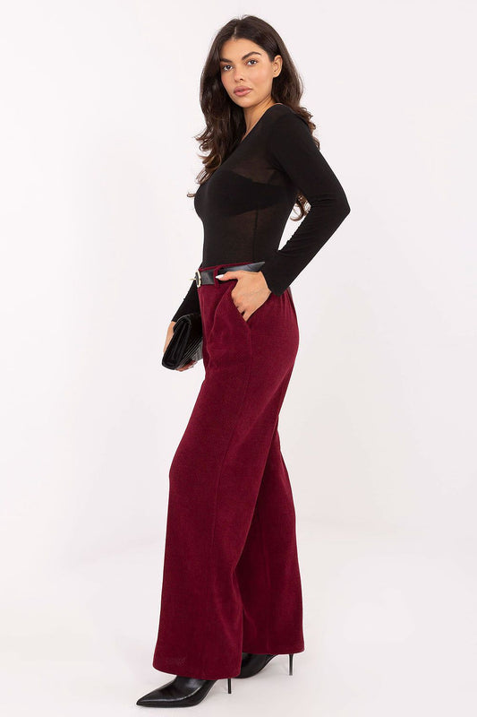 Elegant Women's Wide Leg Corduroy Trousers by Italy Moda in EU Size 0, featuring high waist and stylish side pockets.