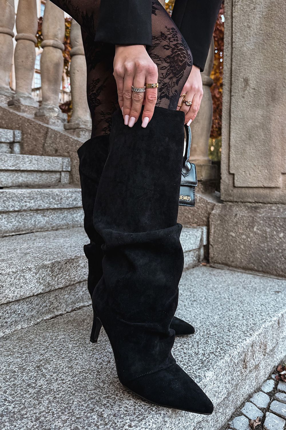 Step in style luxe stiletto heel boots, beautifully crafted in soft eco suede, available in sizes EU 36-41 to fit various foot sizes elegantly.