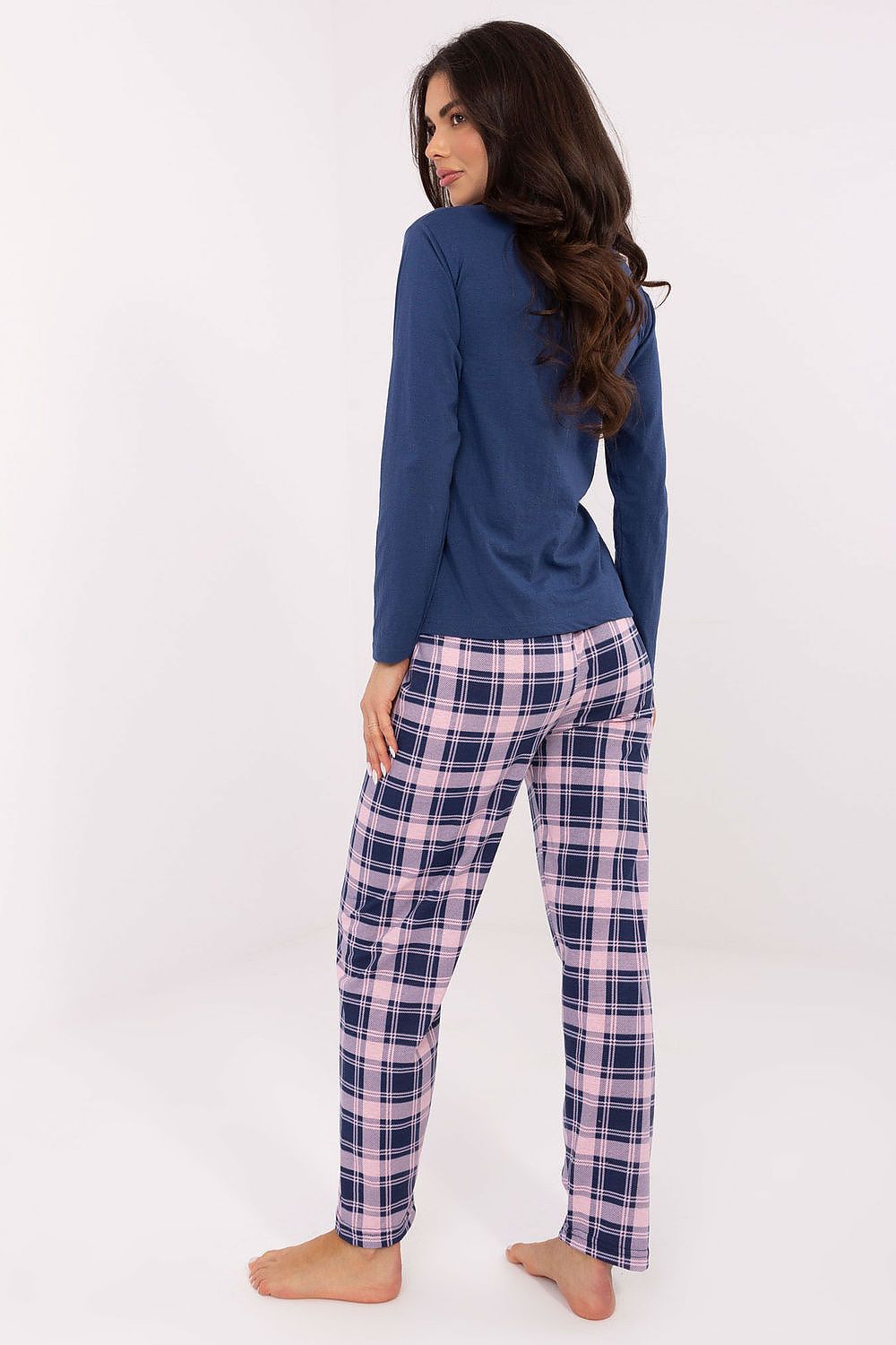 Elegant Women's Cotton Pyjama Set by Forever Pink featuring a classic check pattern, crafted from 100% soft cotton for luxurious comfort and style, perfect for loungewear in EU sizes M to XXL.