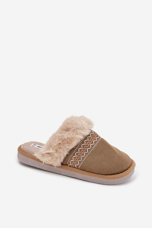Stylish and plush Soft Fabric Slippers for Women from Step in Style, showcasing luxurious fur lining and sophisticated embroidery.