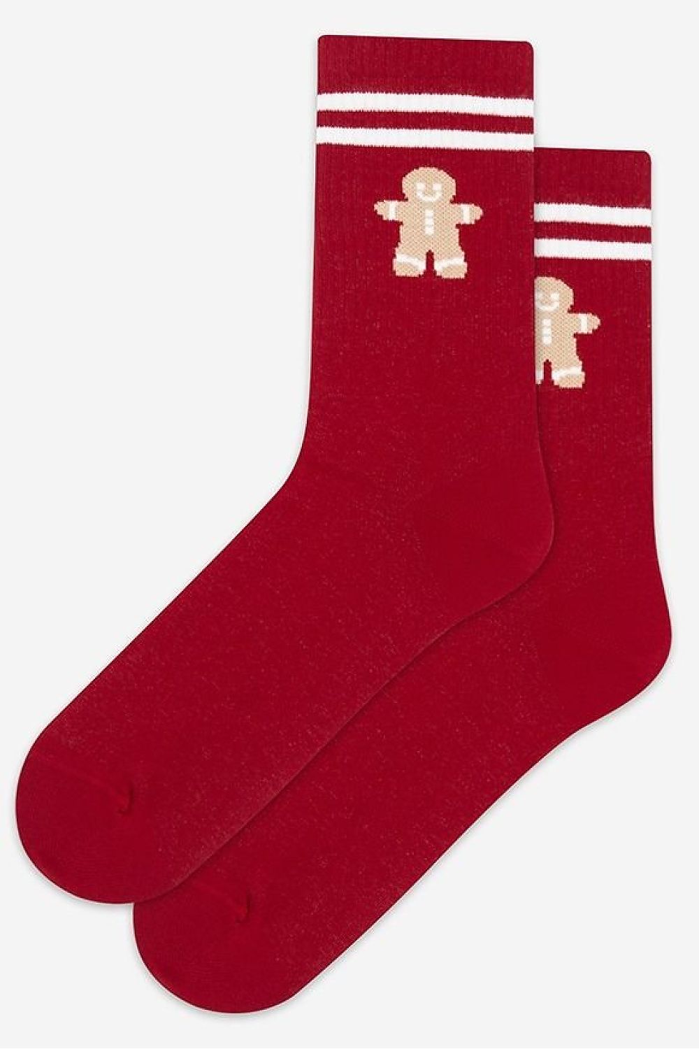 Luxurious Gatta Gingerbread Man Socks featuring a festive gingerbread pattern, designed for winter comfort in sizes S-L, perfect for enhancing your holiday wardrobe.