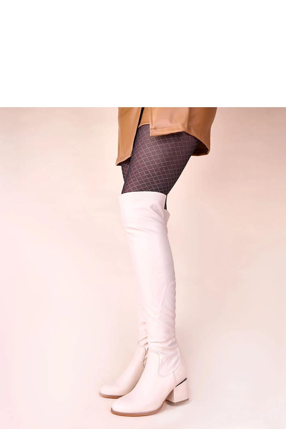 Solea's sophisticated beige over-the-knee boots featuring a modern block heel, epitomising contemporary fashion and comfort for the discerning woman.