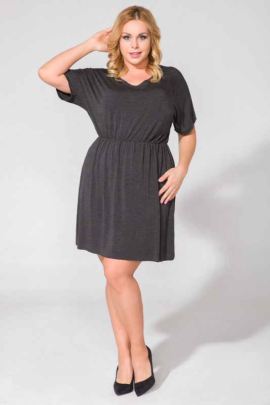 Luxury Tessita Daydress in Viscose Blend, featuring a wide cut with a flared hem, designed for sizes EU 44-56, epitomising elegance and comfort.