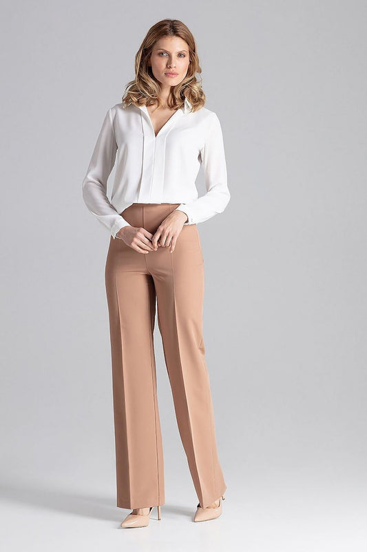 Stylish Figl Wide Leg Trousers showcasing a luxurious fabric blend, ideal for versatile styling and excellent comfort.