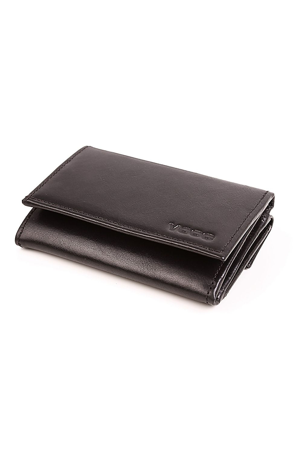 Luxury Ladies' Leather Wallet by Verosoft in elegant black colour, showcasing a sophisticated compact design suitable for any occasion.