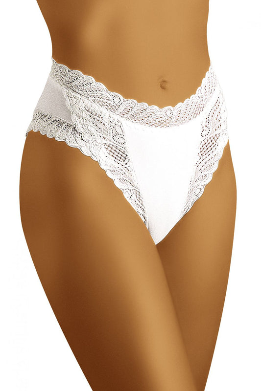 Elegant Wolbar Ladies Panties in white, crafted from soft fabric with exquisite lace detailing, designed for a touch of luxury and sophistication.