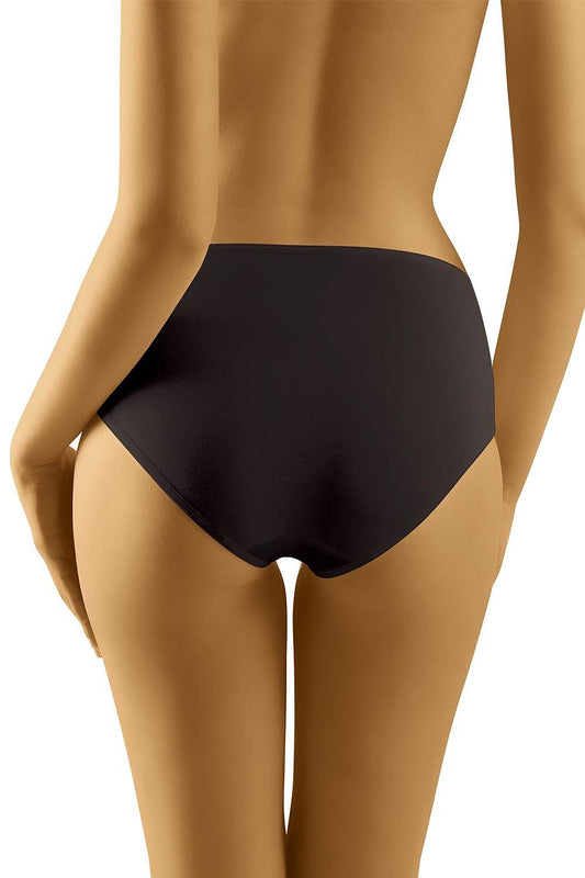 Back view of Wolbar Tahoo Midi Cut Briefs in black, highlighting the elegant design and high-quality cotton for ultimate comfort.