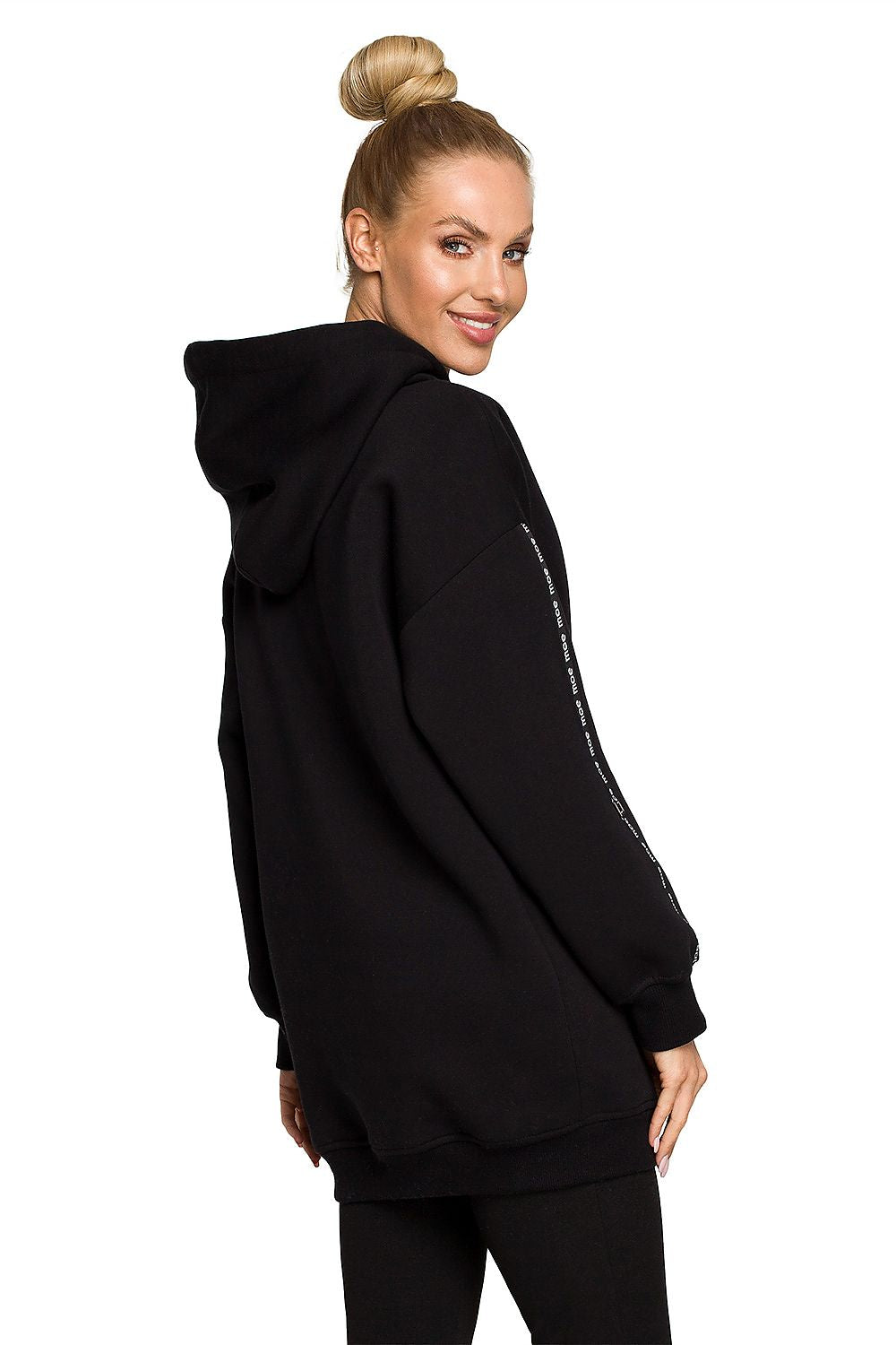 Back view of the Moe Luxury Fleece-Lined Sweatshirt Tunic, highlighting the elegant design and soft fabric, ideal for casual and luxurious outfits.