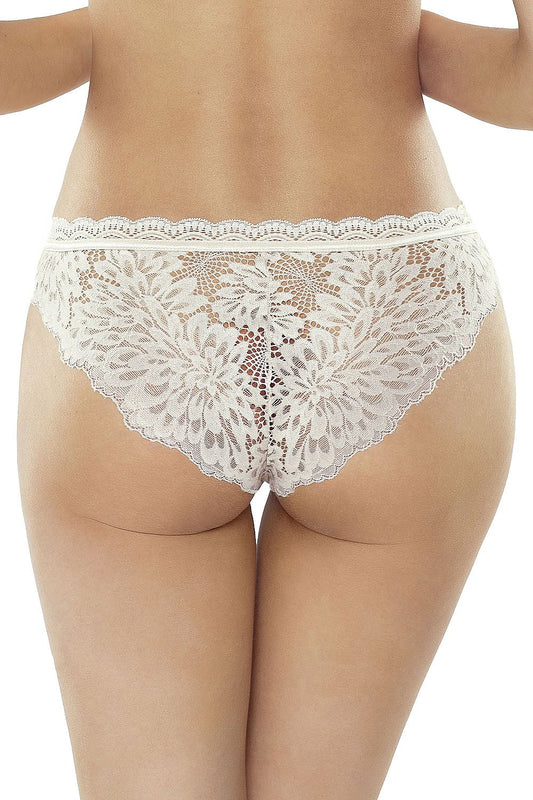 Elegant back view of Lapinee lace panties showcasing a modern floral motif, designed for women who appreciate refined lingerie with a touch of sensuality.