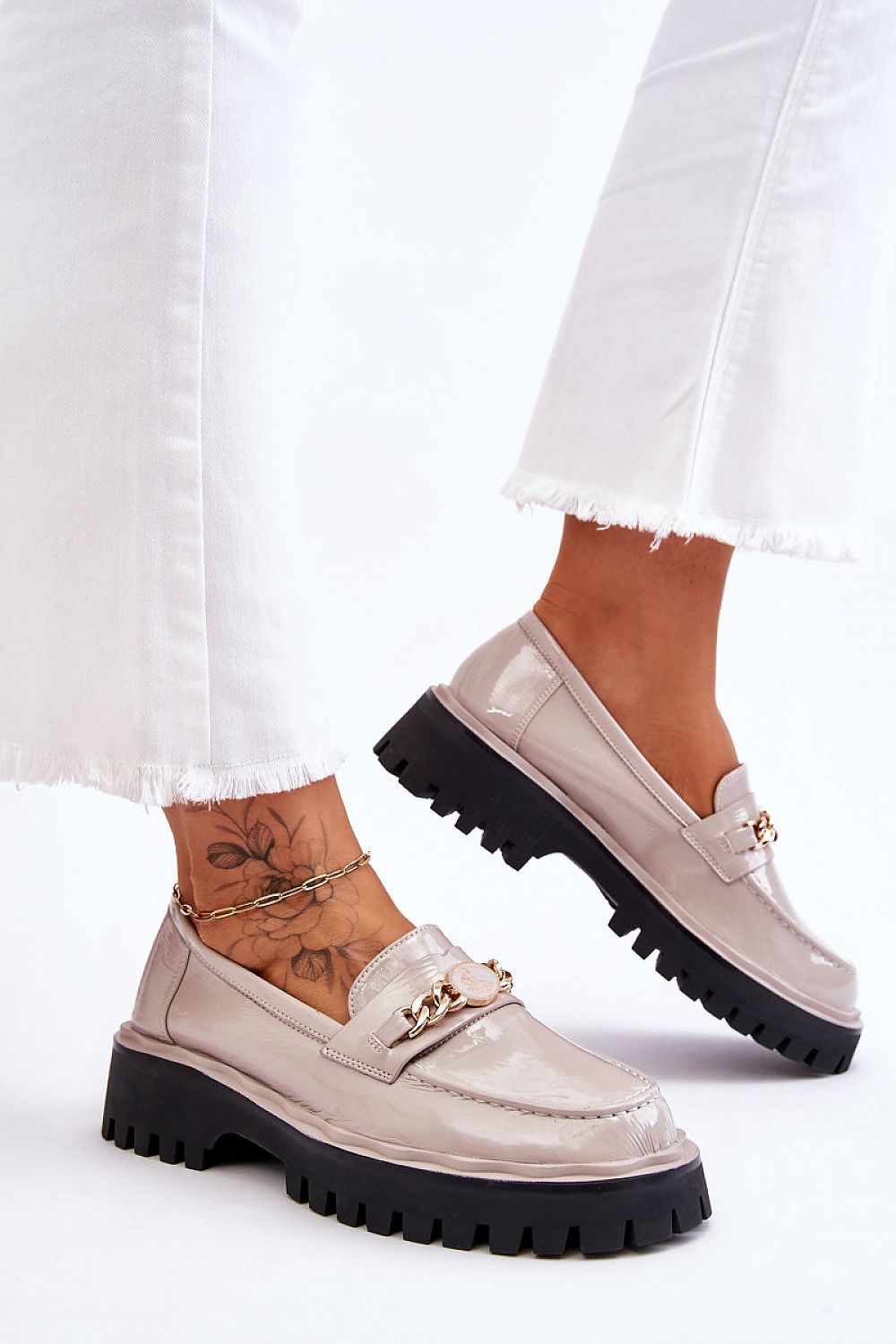 Dynamic angle of Eco Leather Moccasin Shoes by Step in Style, emphasising the luxury and comfort of the ankle-high design, perfect for casual and sophisticated outfits.