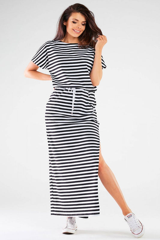 Detail view of Infinite You's cotton summer dress, highlighting the soft texture and short sleeves designed for ultimate comfort.