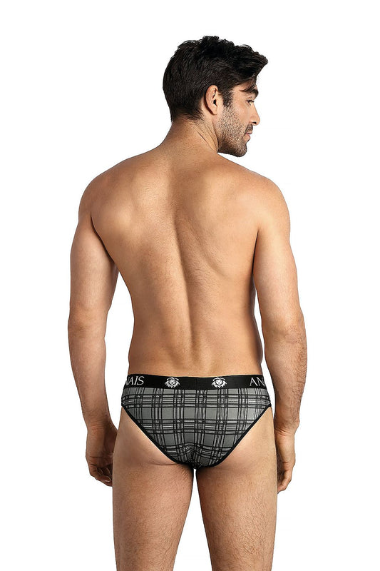 Luxurious men's briefs in a timeless checkered design by Anais, designed for a perfect fit and exceptional comfort.