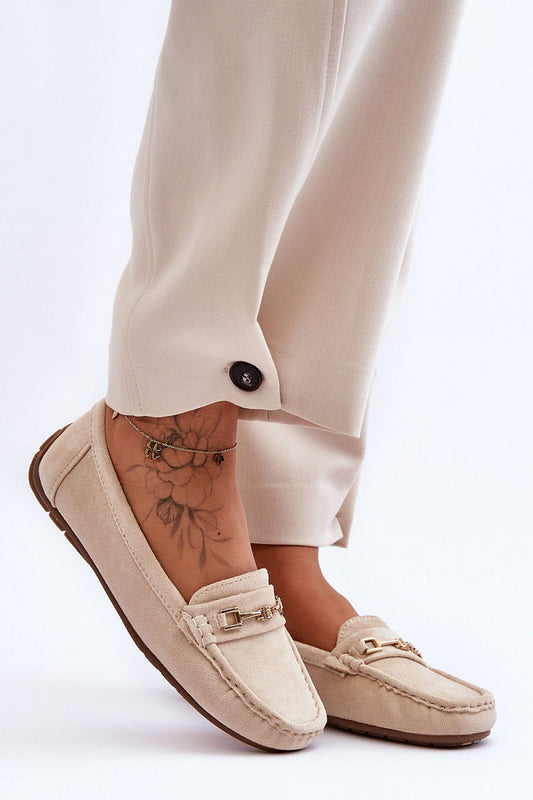 Luxurious close-up view of Step in Style women's eco-suede moccasins showcasing the plush texture, decorative detailing, and non-slip sole for comfort.