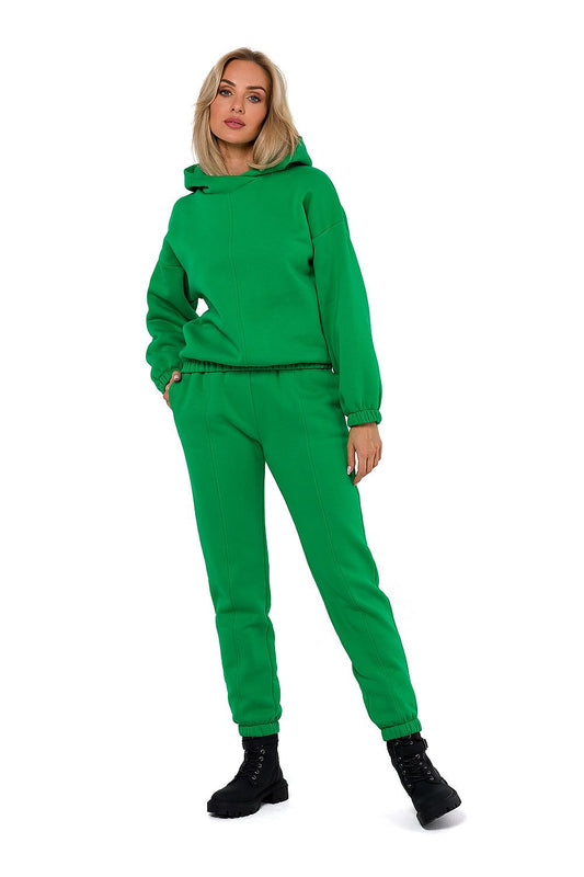 Luxury women's hooded sweatshirt by Moe featuring decorative stitching, ideal for stylish comfort.