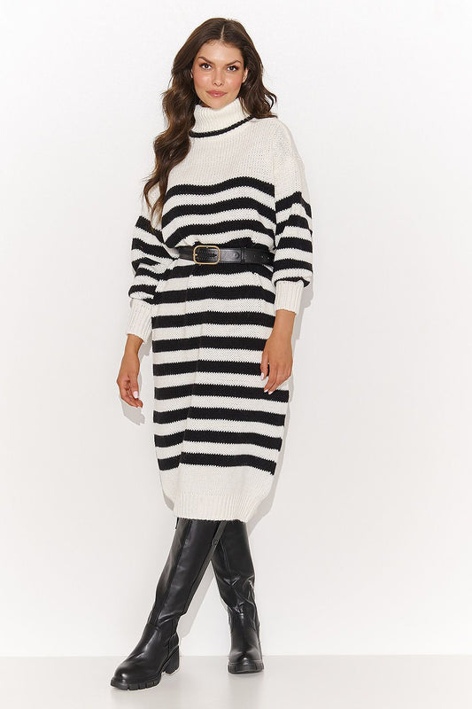 Luxurious women's turtleneck sweater dress with warm fleecy fabric by Numinou, designed for comfort and style.