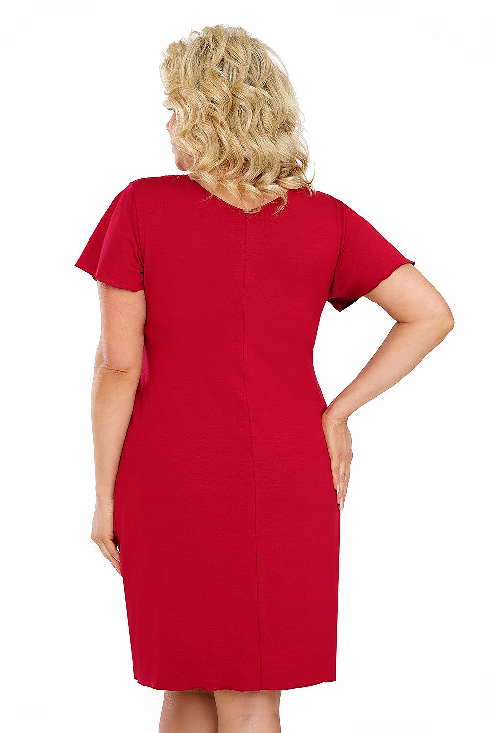 Close-up view of the Doris Plus Nightshirt by Donna, showcasing soft fabric texture and delicate lace design, perfect for a stylish evening look.