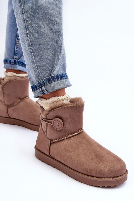 Luxury eco-suede snow boots featuring thick fur insulation, perfect for winter comfort and style.
