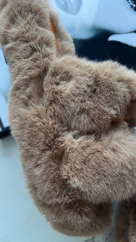 Chic cream fluffy sliders for women, perfect for casual wear, featuring sizes 36-41.