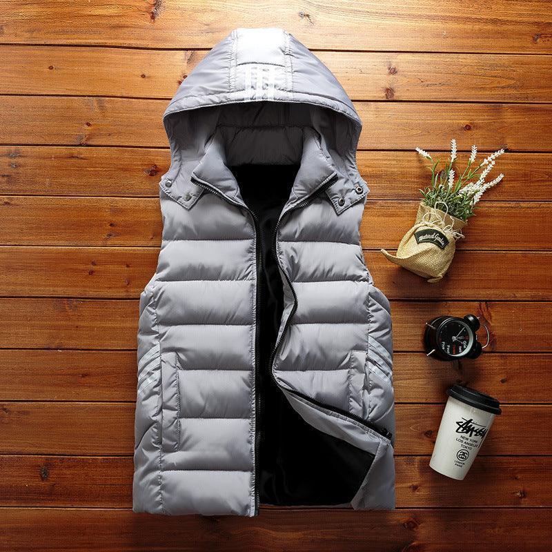 Premium quality men's detachable hoodie vest jacket in sophisticated blue, embodying modern luxury.