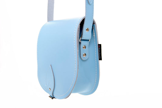 Stylish Saddle Bag featuring contrasting stitching, available in two sizes, perfect for casual outings and distinguished events.