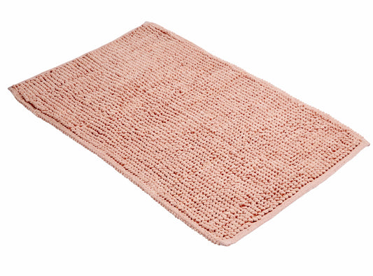 Close-up view of the Pebbles Micro Bobble Eco-Friendly Bath Mat detailing its intricate knitted hand-woven design, offering durability and style.